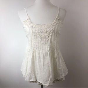 Passport Ivory Lace Crochet Boho Tank
